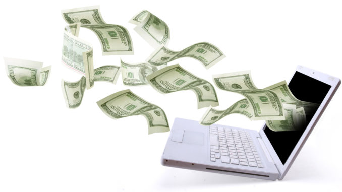 lappy laptop floating money